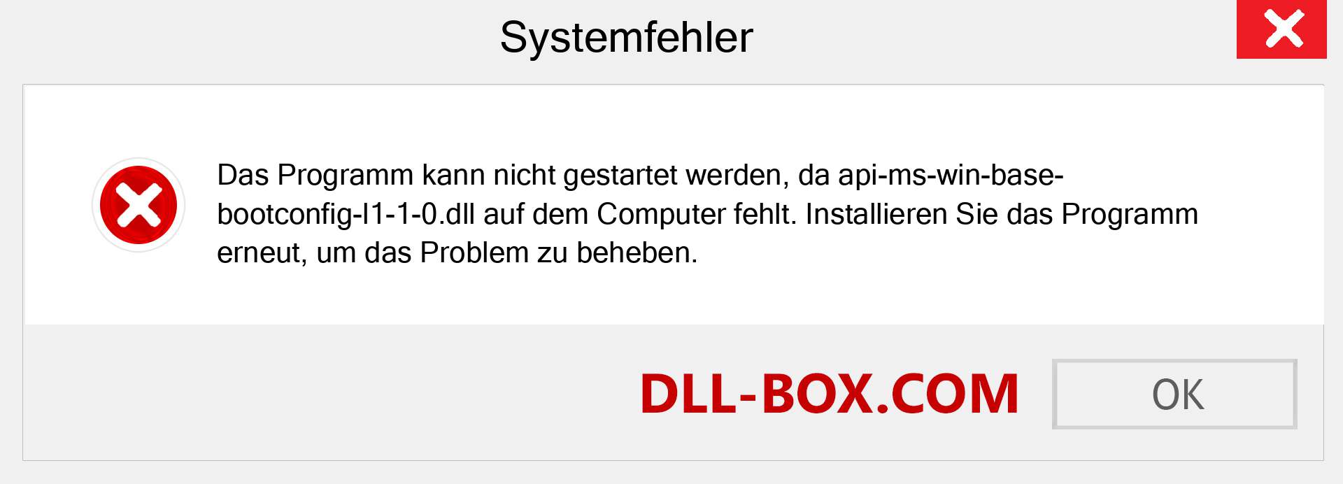 api-ms-win-base-bootconfig-l1-1-0.dll-Datei fehlt?. Download für Windows 7, 8, 10 - Fix api-ms-win-base-bootconfig-l1-1-0 dll Missing Error unter Windows, Fotos, Bildern