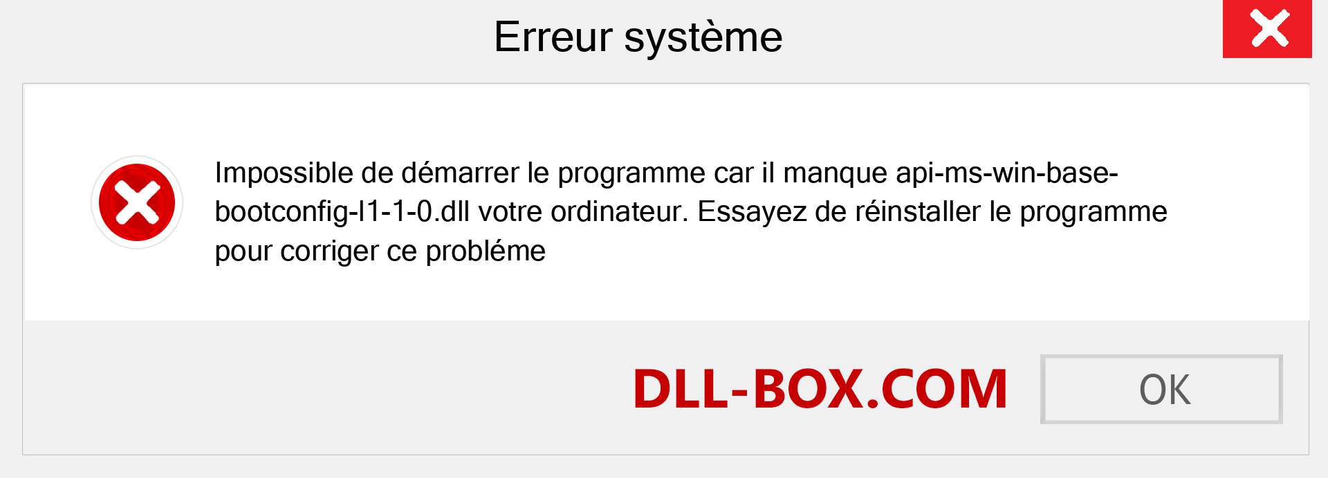 Le fichier api-ms-win-base-bootconfig-l1-1-0.dll est manquant ?. Télécharger pour Windows 7, 8, 10 - Correction de l'erreur manquante api-ms-win-base-bootconfig-l1-1-0 dll sur Windows, photos, images