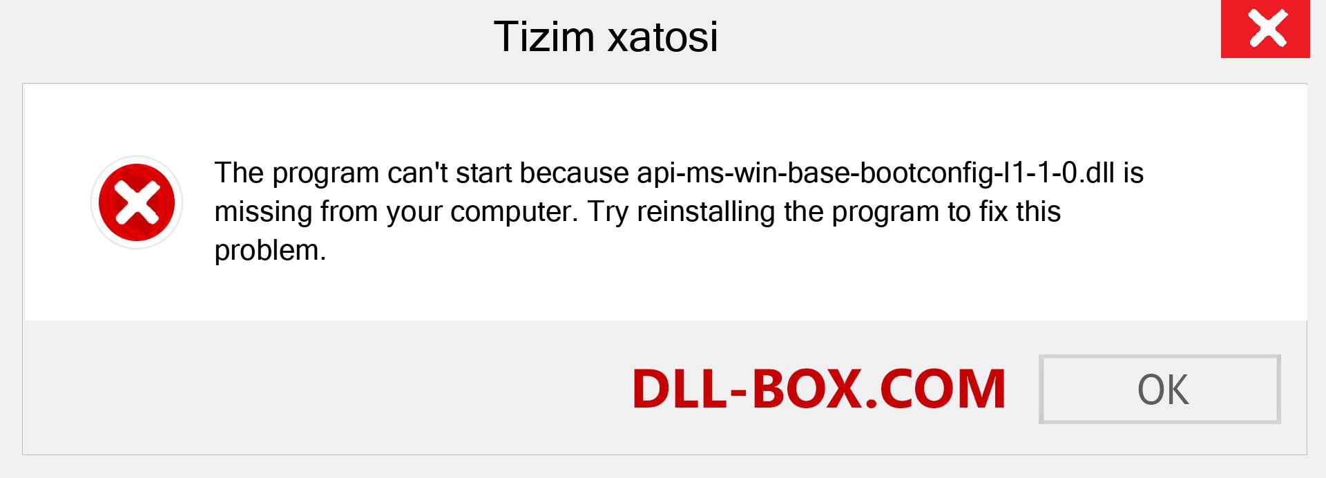 api-ms-win-base-bootconfig-l1-1-0.dll fayli yo'qolganmi?. Windows 7, 8, 10 uchun yuklab olish - Windowsda api-ms-win-base-bootconfig-l1-1-0 dll etishmayotgan xatoni tuzating, rasmlar, rasmlar